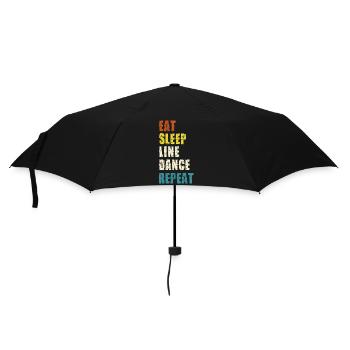 Line Dance Lebensstil Slogan - Regenschirm (klein) - Schwarz - Vorne