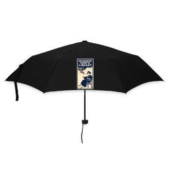 Lieblingsduft Bibliothek | Bücherliebe - Regenschirm (klein) - Schwarz - Vorne