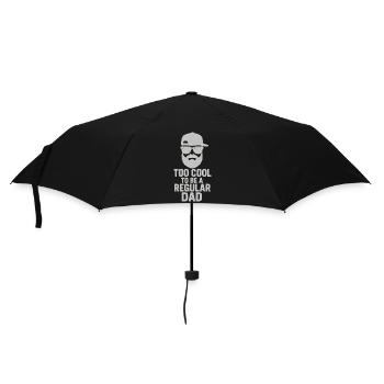 Papa cool : barbe, casquette et lunettes – Idée pour la fête des pères - Parapluie standard - noir - Devant