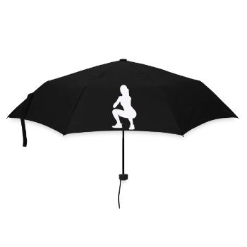Frau Silhouette Squat - Regenschirm (klein) - Schwarz - Vorne