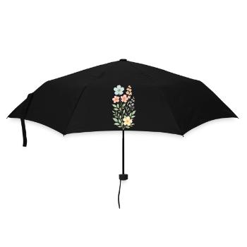 Pastel Flower Bouquet - Umbrella (small) - black - Front