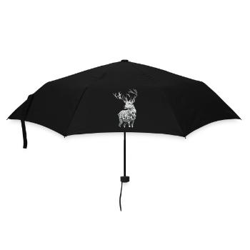 Deer geometric black and white - Umbrella (small) - black - Front