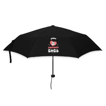 Braut Support 2023 Hochzeit Herz - Regenschirm (klein) - Schwarz - Vorne