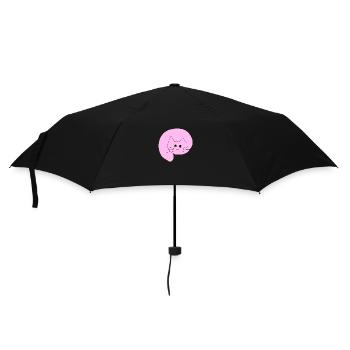 Katze pink 1 - Regenschirm (klein) - Schwarz - Vorne