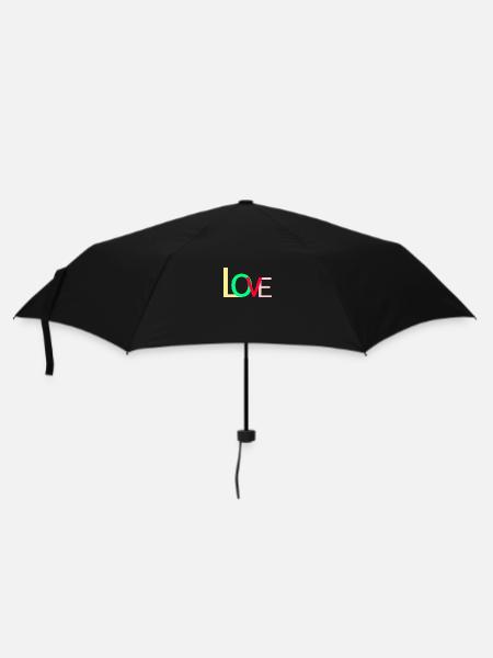 Love - Regenschirm (klein) - Schwarz