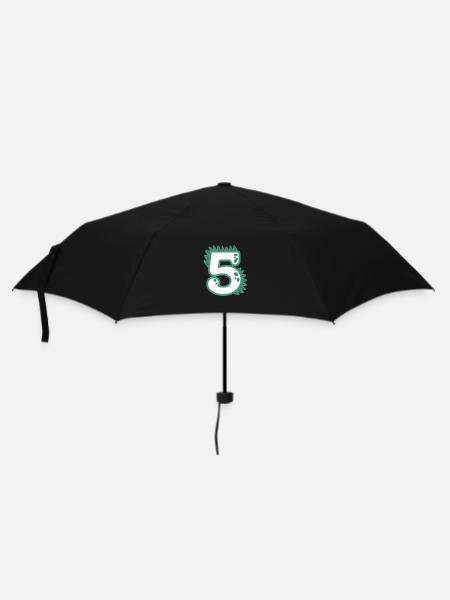 Zahl 5 - Regenschirm (klein) - Schwarz
