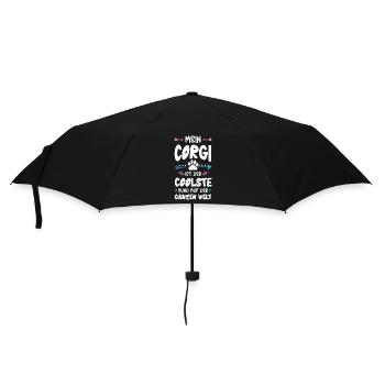 corgi hund spruch - Regenschirm (klein) - Schwarz - Vorne