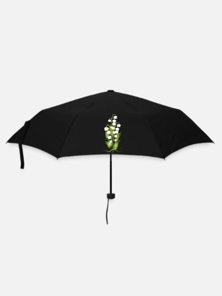 zartes Maiglöckchen Arrangement als Frühlingsgruß - Regenschirm (klein) - Schwarz