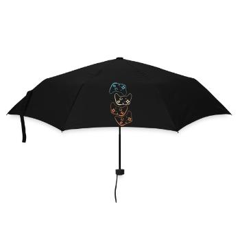 Gamer Controller Gaming retro Videospiele Vektor - Regenschirm (klein) - Schwarz - Vorne