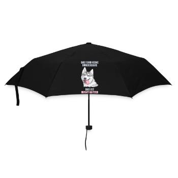 Husky Glitzer Hundehalter Hundehaare - Regenschirm (klein) - Schwarz - Vorne