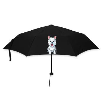 Cheeky Westie: Hundekunstwerk eines White Terriers - Regenschirm (klein) - Schwarz - Vorne