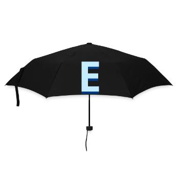 Pop und moderner blauer Buchstabe e - Regenschirm (klein) - Schwarz - Vorne