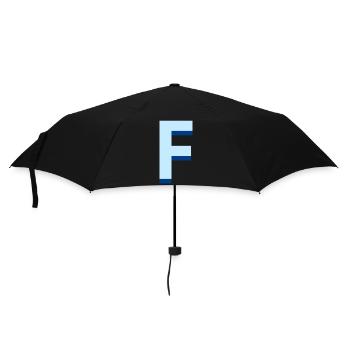 Pop und moderner blauer Buchstabe f - Regenschirm (klein) - Schwarz - Vorne