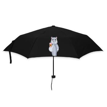 Hippopotamus Café à emporter - Parapluie standard - noir - Devant