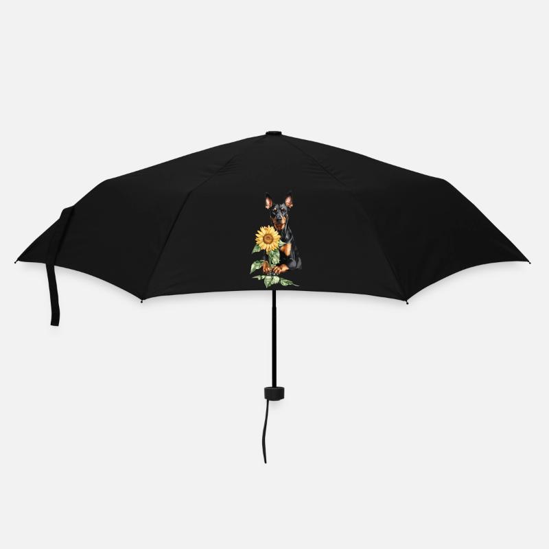 Dobermann - Regenschirm (klein) - Schwarz