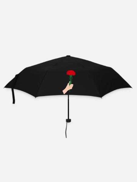 Für Sie - Rote Nelkenblüte1 - Regenschirm (klein) - Schwarz