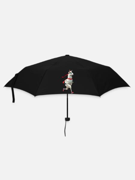 Llama with headband jogging - Umbrella (small) - black