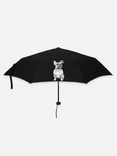 Französische Bulldogge Schmetterling Skizze - Regenschirm (klein) - Schwarz