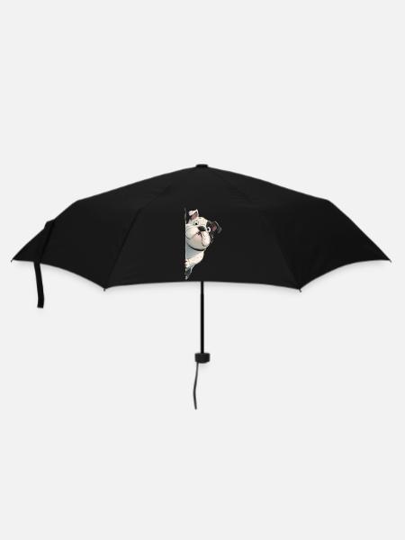 Peeking English Bulldog Funny Dog Lover Merch - Regenschirm (klein) - Schwarz