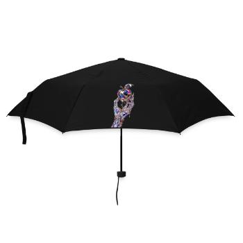 Metallic Crystal Apple Hand - Umbrella (small) - black - Front