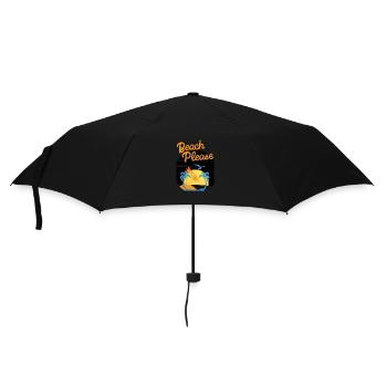 Beach Please - Palmen Sonnenuntergang Shirt - Regenschirm (klein) - Schwarz - Vorne