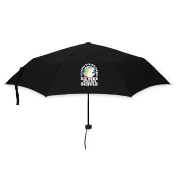 Einschulung Einhorn Tschüss Kindergarten - Regenschirm (klein) - Schwarz - Vorne