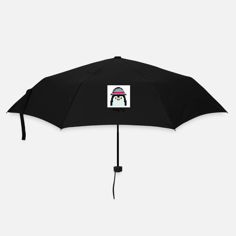 Happy day penguin - Umbrella (small) - black
