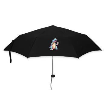T-Rex enjoys ice cream - Funny dinosaur design - Umbrella (small) - black - Front