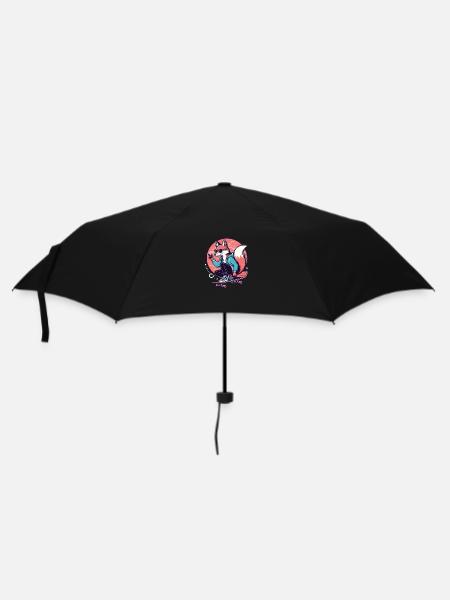 Skater-Fuchs - Regenschirm (klein) - Schwarz