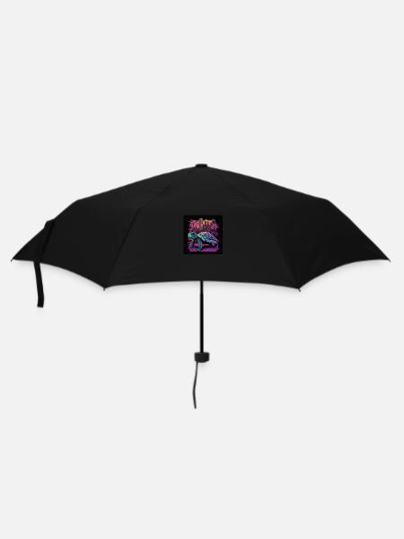 Tortue aux couleurs néon, synthwave / 80s - Parapluie standard - noir