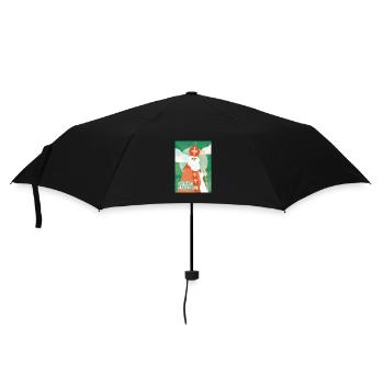Glücklicher Nikolaus - Regenschirm (klein) - Schwarz - Vorne