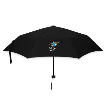 Kicker in a splash of color soccer player - Umbrella (small) - black - Front