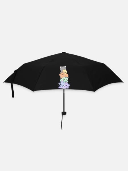 Rainbow Cat Bunch - Umbrella (small) - black