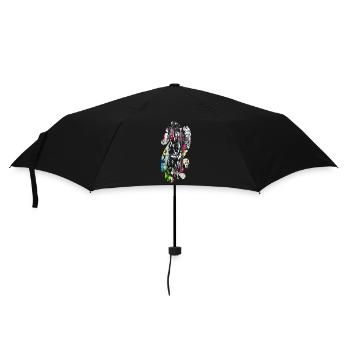 Retro Music Graffiti splash vintage couleur colorée - Parapluie standard - noir - Devant