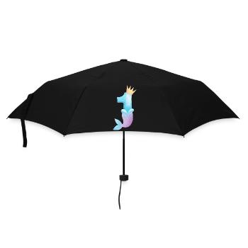 Geburtstag Meerjungfrau Zahl 1 Jahr Alt Baby Kind - Regenschirm (klein) - Schwarz - Vorne