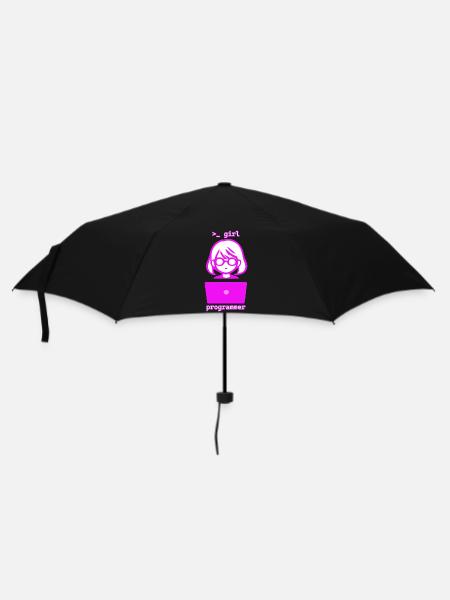 Frau mit Computer girl programmer - Regenschirm (klein) - Schwarz