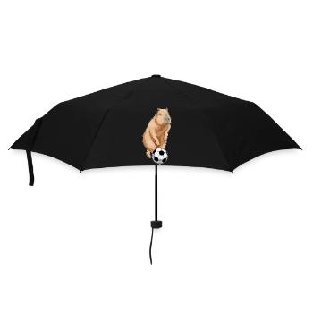 Capybara Soccer Player Soccer - Umbrella (small) - black - Front