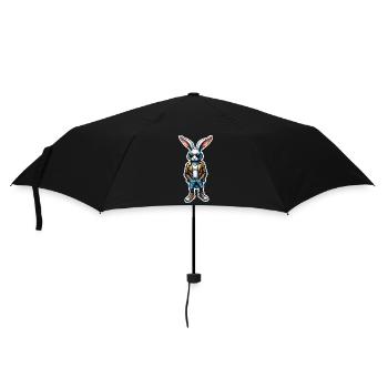 Easter bunny cool with sunglasses - Umbrella (small) - black - Front