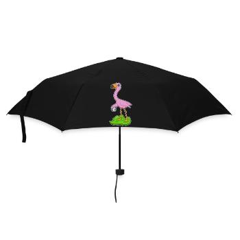 Flamingo Handballspieler Handball - Regenschirm (klein) - Schwarz - Vorne