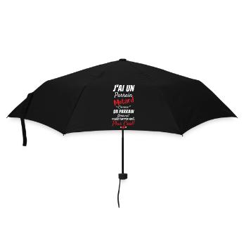Ich habe ein Biker-Paten-Motorrad-Geburtsgeschenk - Regenschirm (klein) - Schwarz - Vorne