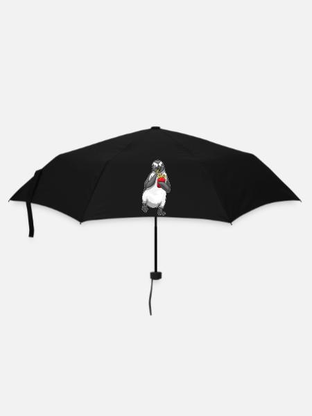 Pinguin Pommes frites - Regenschirm (klein) - Schwarz