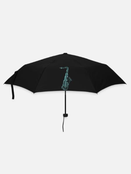 Saxophon Skizze - Regenschirm (klein) - Schwarz