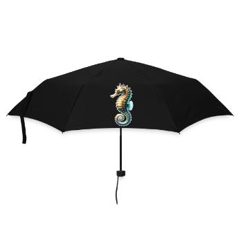 Seepferd - Regenschirm (klein) - Schwarz - Vorne