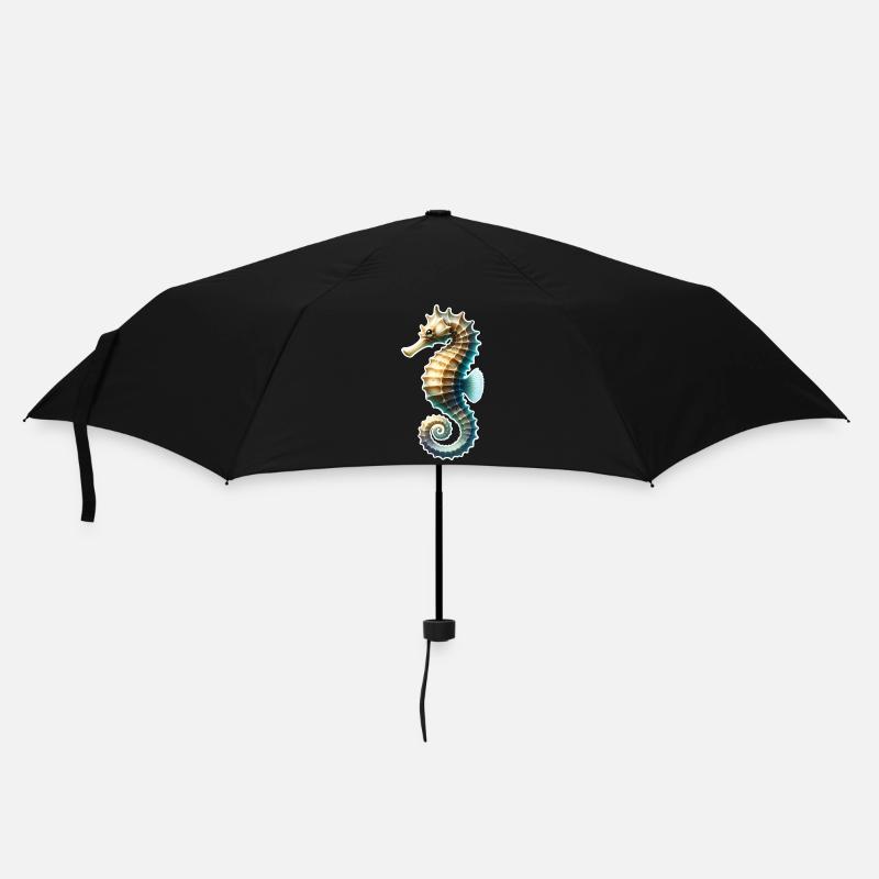 Seepferd - Regenschirm (klein) - Schwarz