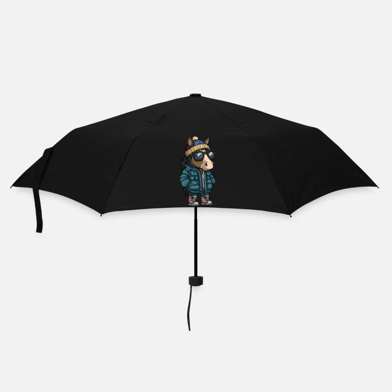 Cheval Hiver - Parapluie standard - noir
