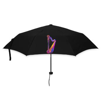 Harfe - Regenschirm (klein) - Schwarz - Vorne
