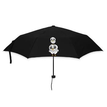 2 Owls Dad Mom Child Baby Family Mother Father - Umbrella (small) - black - Front