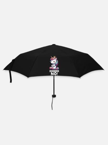Before You Ask No Einhorn Einhörner Einhornfan - Regenschirm (klein) - Schwarz
