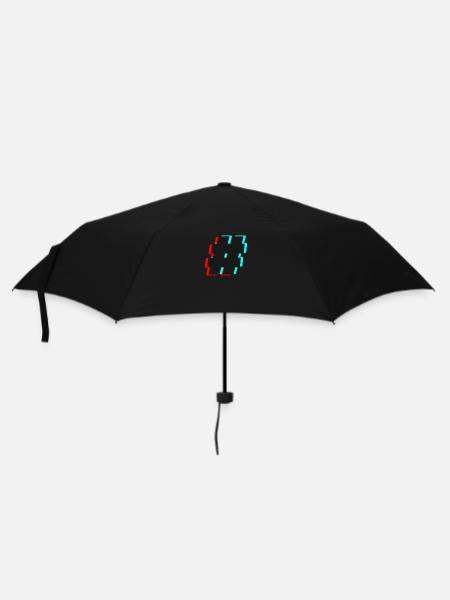 Hashtag # - Regenschirm (klein) - Schwarz