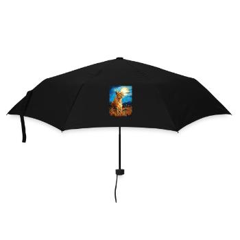 Cheetah, Van Gogh, Starry Night, Animal - Umbrella (small) - black - Front